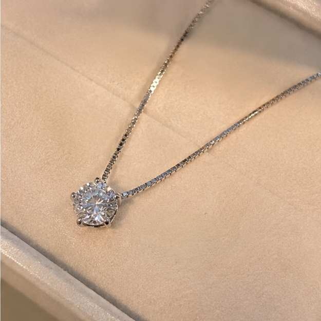 Colar Ponto de Luz Moissanite 1,25 ct Banhado a Ouro Branco