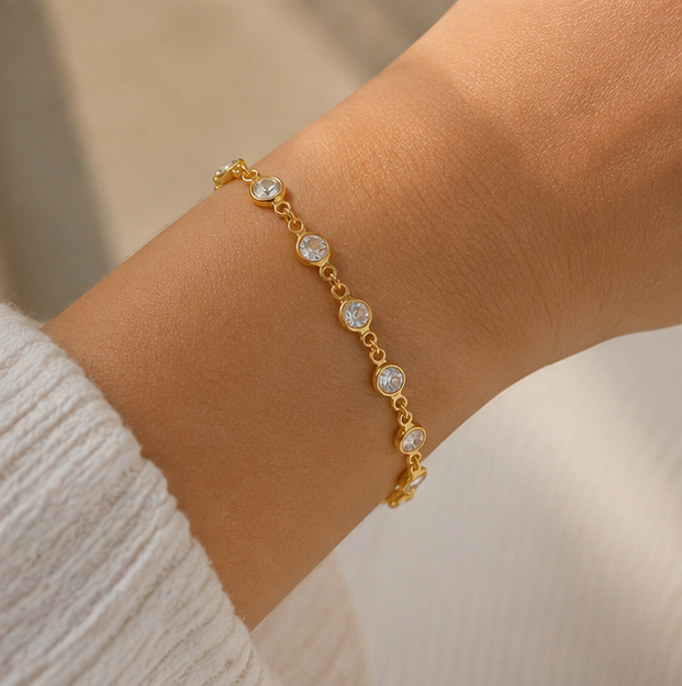 Pulseira Esferas com Banho em Ouro 18k
