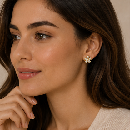 Brinco Flor Cravejada