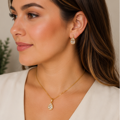 Conjunto Colar de Gota + Brincos