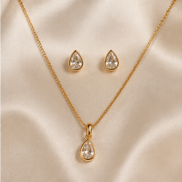 Conjunto Colar de Gota + Brincos