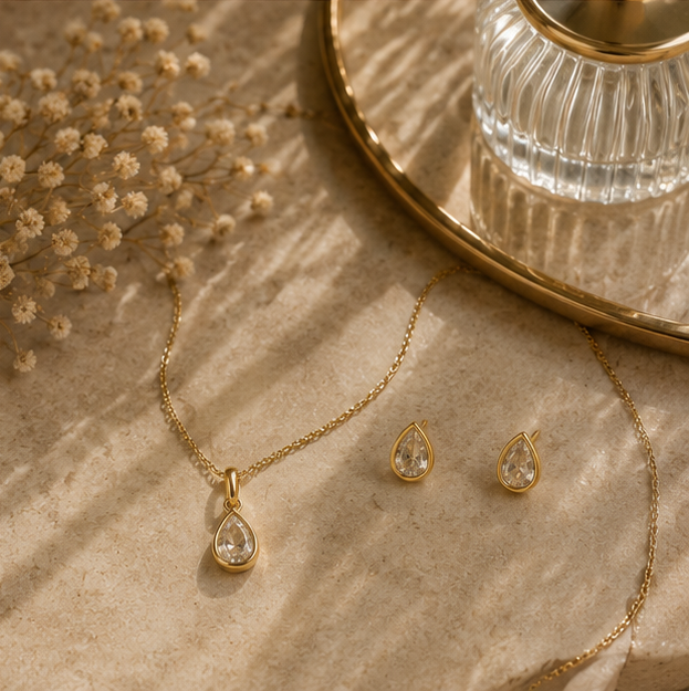 Conjunto Colar de Gota + Brincos
