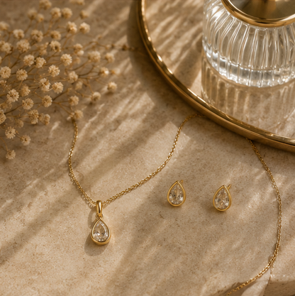Conjunto Colar de Gota + Brincos